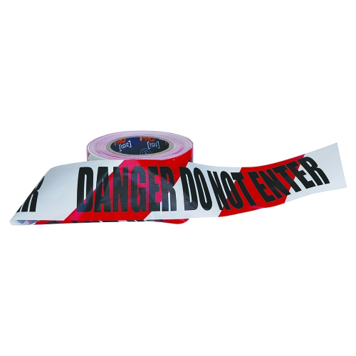 TAPE BARRIER 75MM X 100M RED/WHITE DANGER DO NOT ENTER